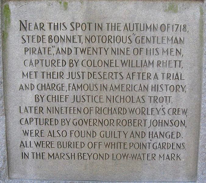 haunted White Point Gardens Battery Charleston South Carolina pirate executions Stede Bonnet 1718 Southern ghosts