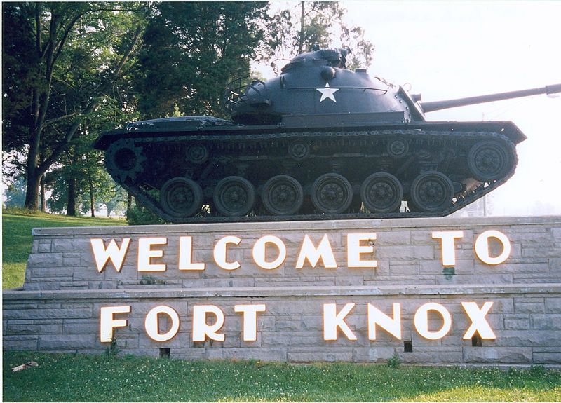 Fort Knox Kentucky entrance sign